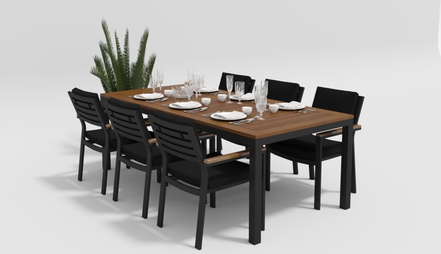 Обеденная группа Bella 220 черная Gardenini