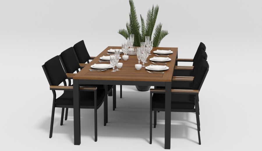 Обеденная группа Bella 220 черная Gardenini