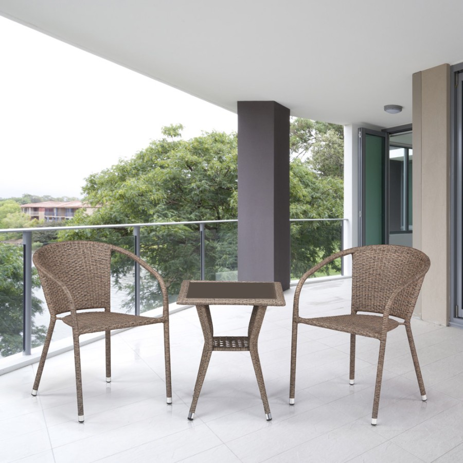 Комплект плетеной мебели T25B/Y137C-W56 Light brown 2Pcs Афина