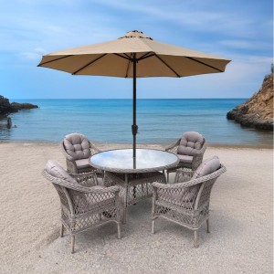 Комплект мебели T219/270/LV-217 Beige (4+1) с зонтом в комплекте Афина