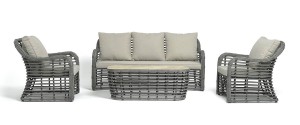 Лаунж-зона из искусственного ротанга Ницца, серый 4sis