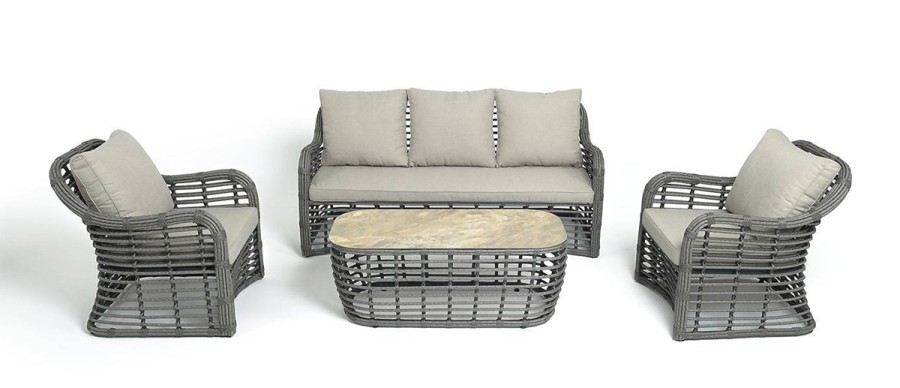 Лаунж-зона из искусственного ротанга Ницца, серый 4sis