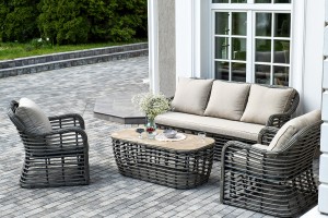 Лаунж-зона из искусственного ротанга Ницца, серая 4sis