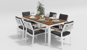 Обеденная группа Bella 180 белый антрацит Gardenini