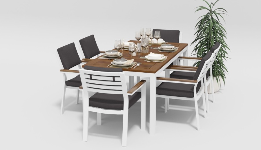 Обеденная группа Bella 180 белый антрацит Gardenini