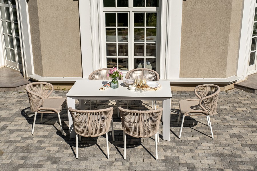 Обеденная группа на 6 персон Венето, роуп бежевый