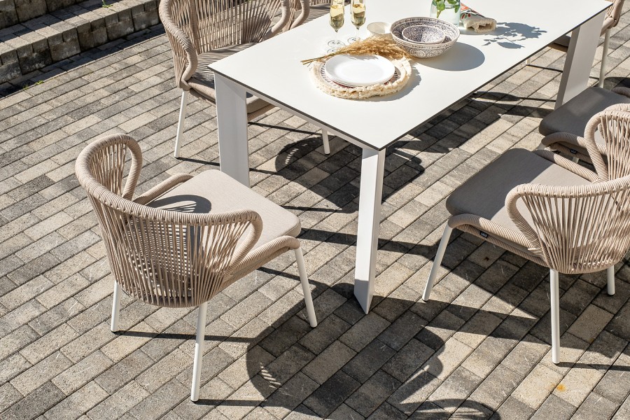 Обеденная группа на 6 персон Венето, роуп бежевый