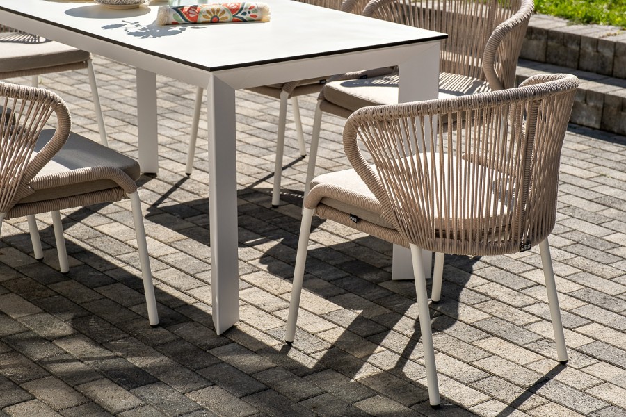 Обеденная группа на 6 персон Венето, роуп бежевый