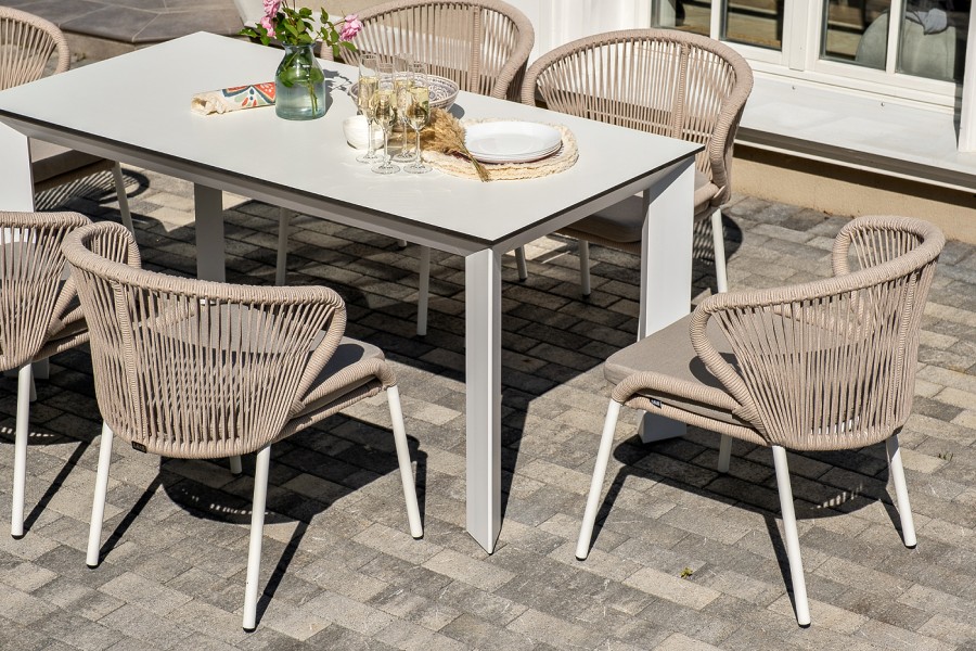 Обеденная группа на 6 персон Венето, роуп бежевый