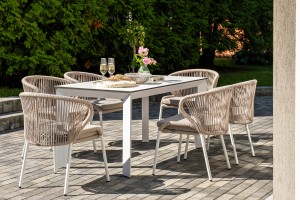 Обеденная группа на 6 персон Венето, роуп бежевый