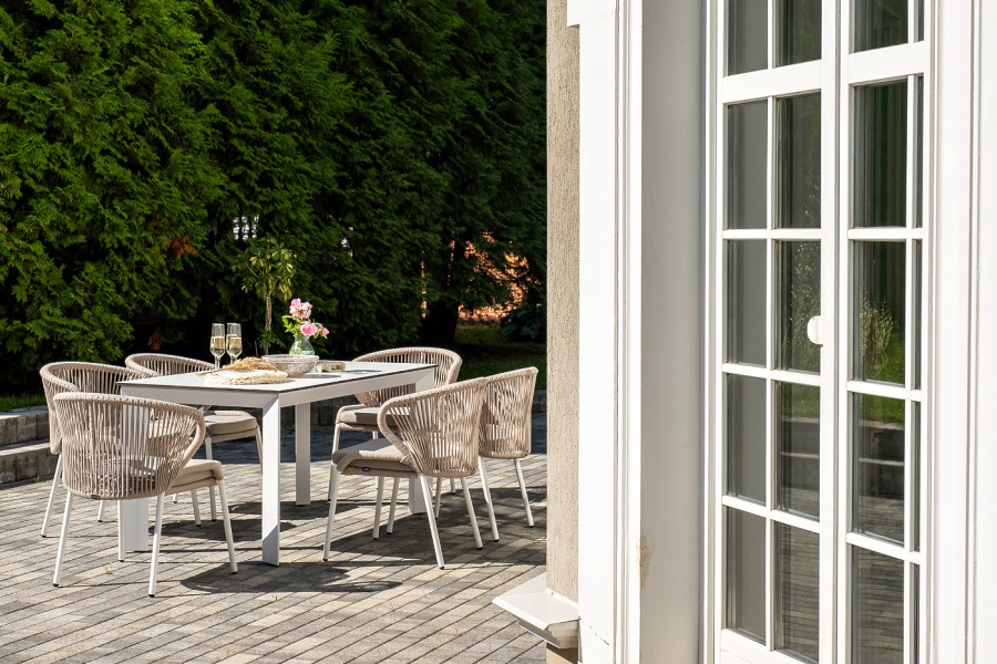 Обеденная группа на 6 персон Венето, роуп бежевый