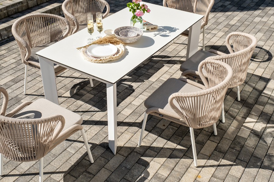 Обеденная группа на 6 персон Венето, роуп бежевый