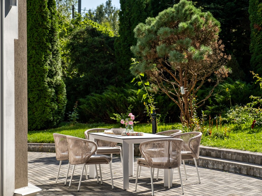 Обеденная группа на 6 персон Венето, роуп бежевый