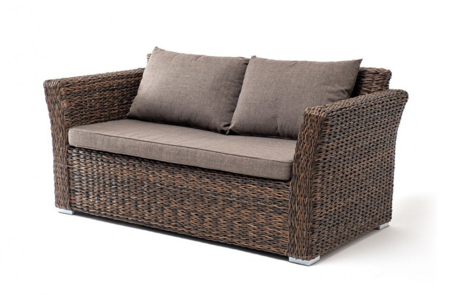Диван двухместный Капучино ротанг гиацинт Brown 4sis