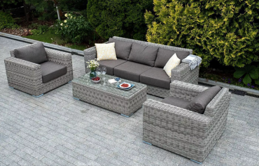 Журнальный столик из искусственного ротанга Боно gray 4sis