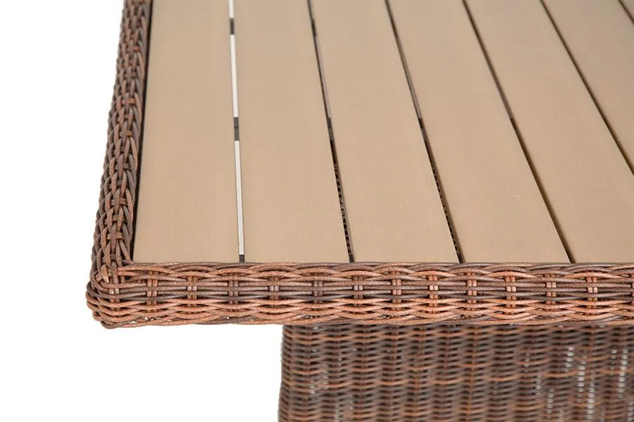 Плетеный обеденный стол Бергамо коричневый 4sis