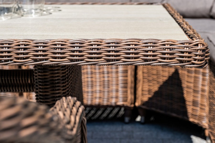 Плетеный обеденный стол Бергамо коричневый 4sis