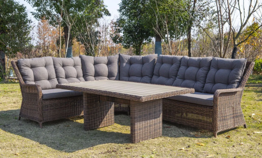 Плетеный обеденный стол Бергамо коричневый 4sis