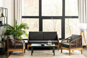 Лаунж-зона 4-местная Канны из дуба со столиком 4sis Лаунж-зона 4-местная Канны из дуба со столиком 4sis