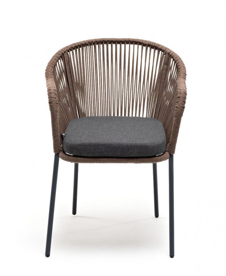 Плетеный стул из роупа Лион серо-коричневый 4sis