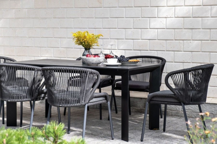 Обеденный стол Венето 160 из HPL серый гранит 4sis