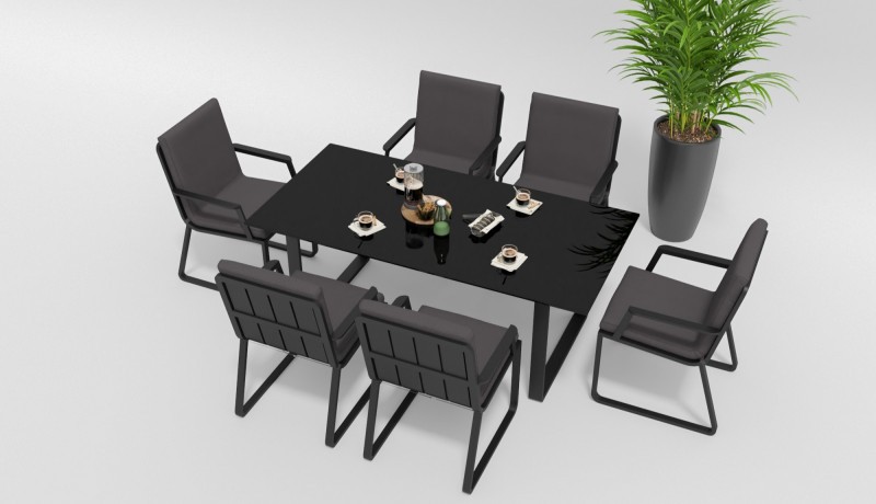 Обеденная группа Voglie 180 антрацит Gardenini