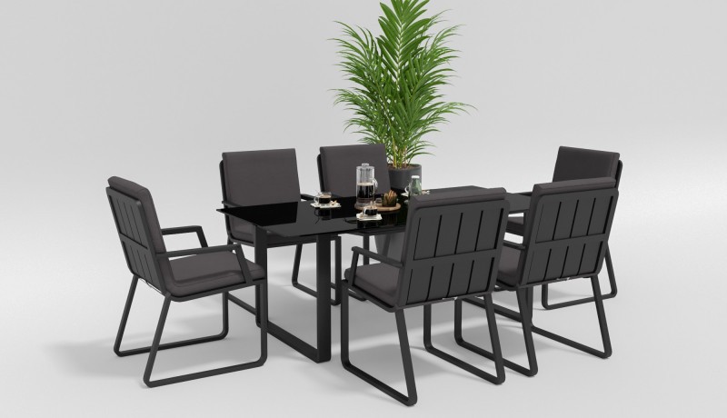 Обеденная группа Voglie 180 антрацит Gardenini