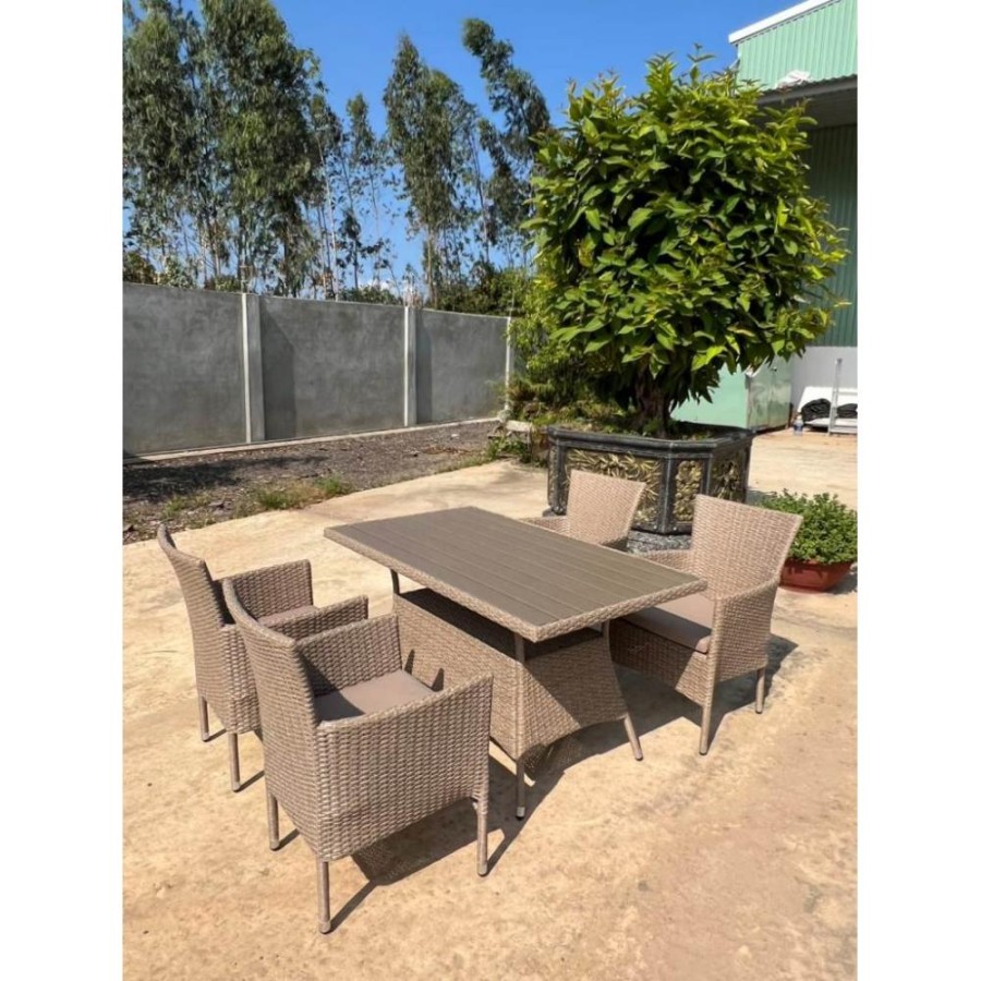 Комплект плетеной мебели AM-196/T196 Beige 4Pcs Афина