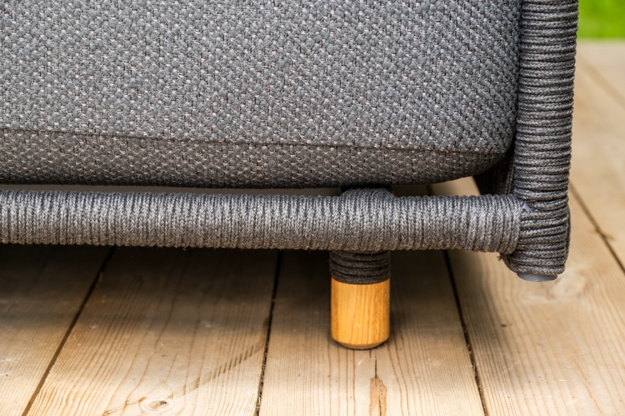 Лаунж-зона 5-местная плетеная из роупа Лугано, темно-серый 4sis