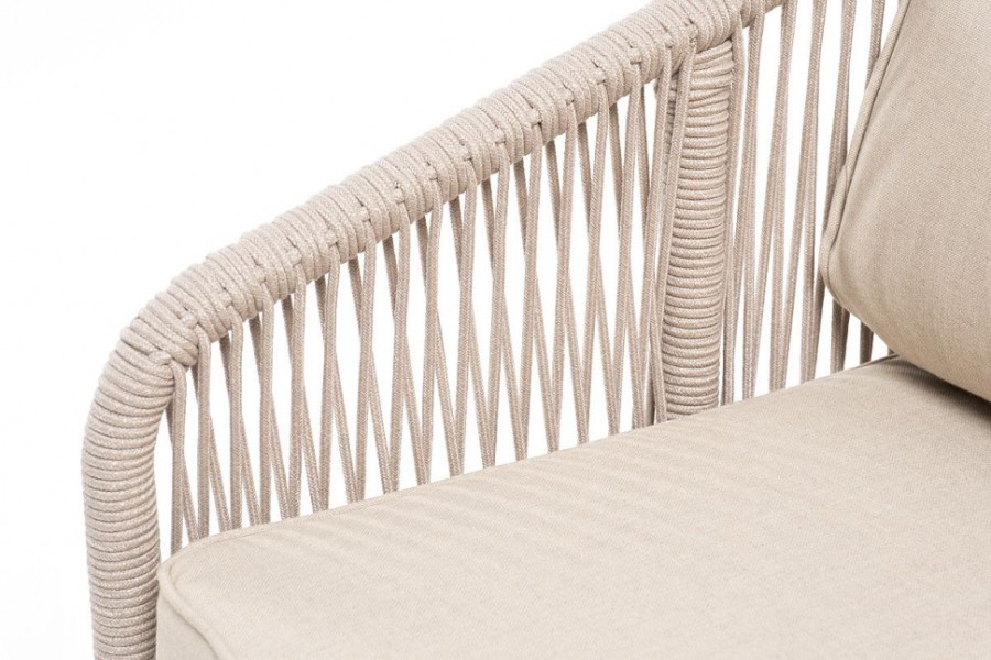 Лаунж-зона 4-местная Канны из дуба со столиком, бежевая 4sis