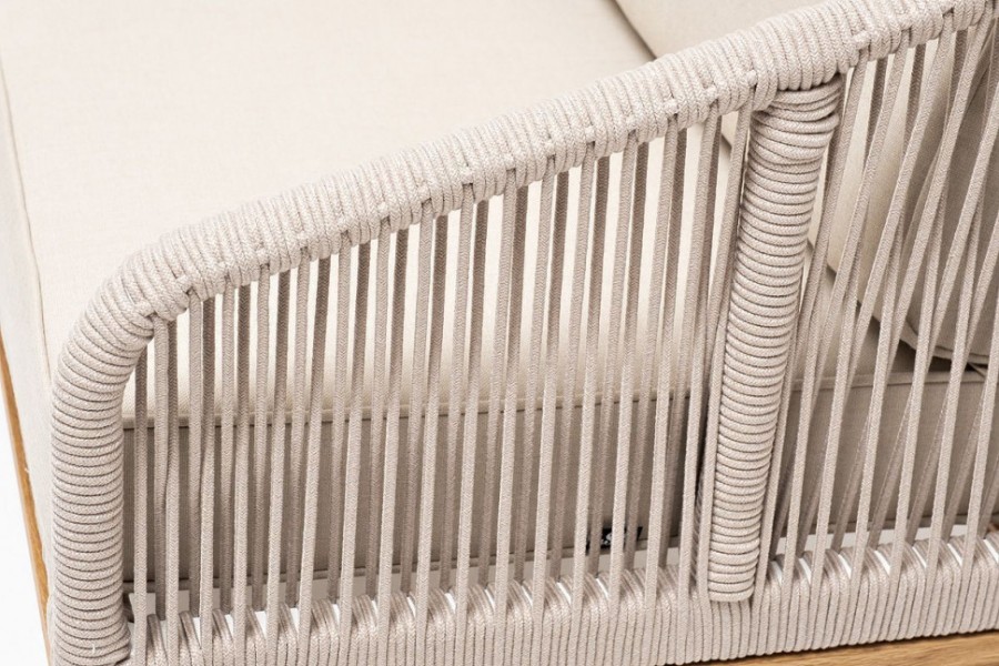 Лаунж-зона 4-местная Канны из дуба со столиком, бежевая 4sis