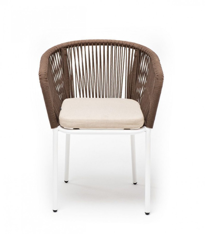 Плетеный стул из роупа Марсель бежево-коричневый 4sis