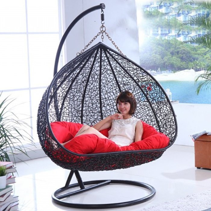 Подвесное кресло двухместное GEMINI черное Garden