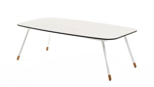 Журнальный стол Верона из HPL 120х65 молочный 4sis