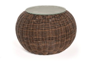 Кофейный столик Барселона из искусственного ротанга, коричневый 4sis
