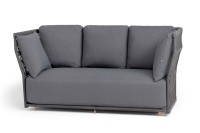 Диван 3-местный плетеный из роупа Лугано, темно-серый 4sis