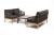 Лаунж-зона 4-местная Канны из дуба со столиком, коричневая 4sis