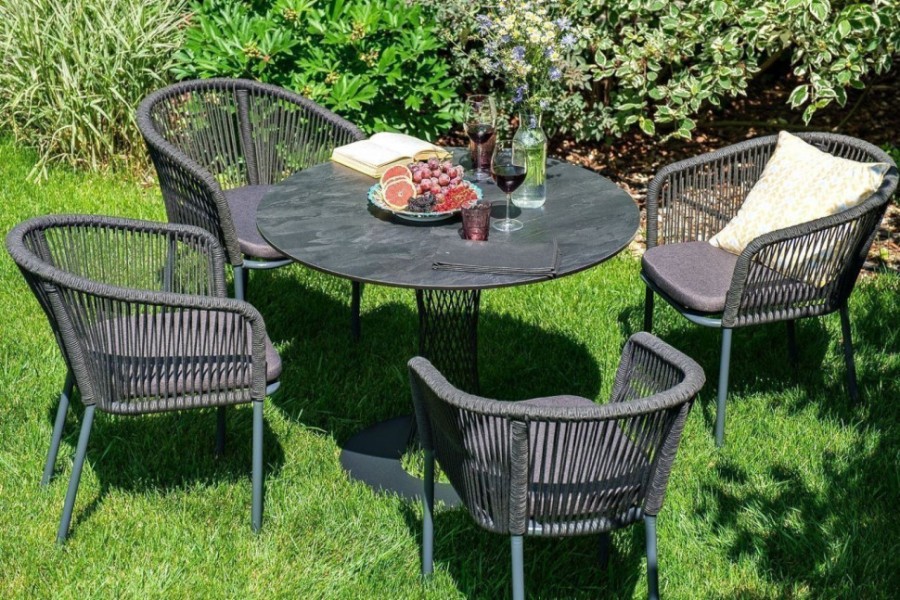 Обеденный стол из HPL Диего 100 серый гранит 4sis