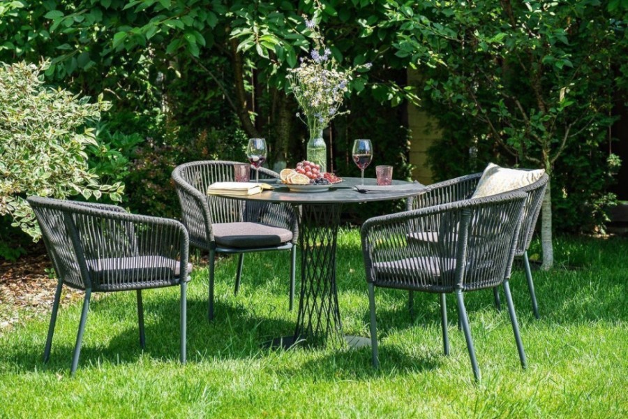 Обеденный стол из HPL Диего 100 серый гранит 4sis