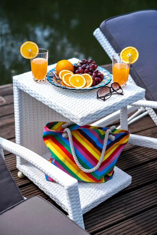 Комплект шезлонгов со столиком MILANO белый Joygarden