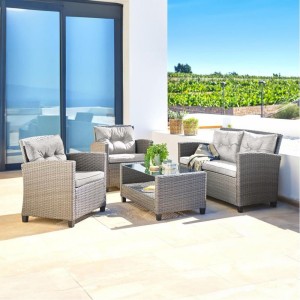 Комплект плетеной мебели AFM-805B Beige/Dark beige Афина