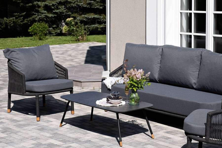 Лаунж-зона Верона 5-местная из роупа темно-серая 4sis