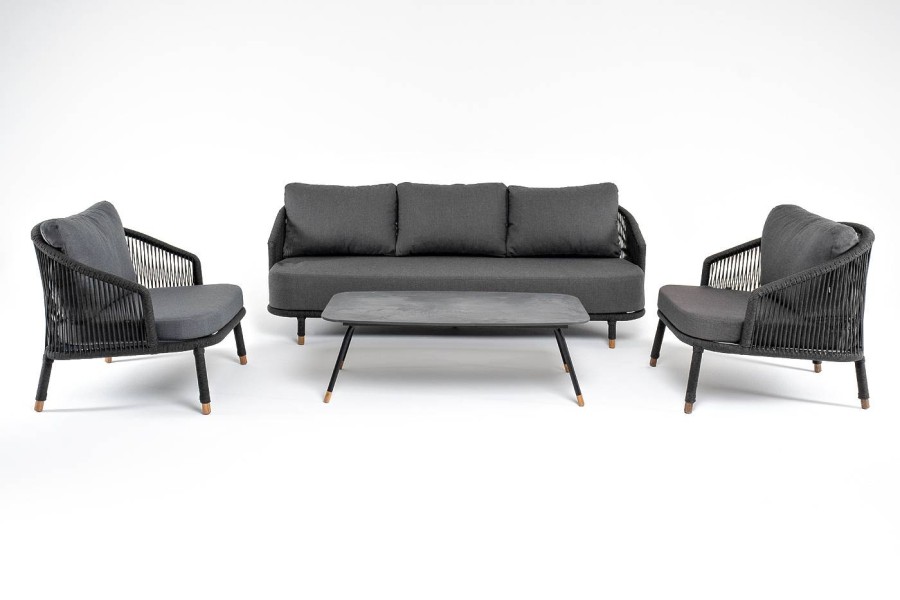 Лаунж-зона Верона 5-местная из роупа темно-серая 4sis