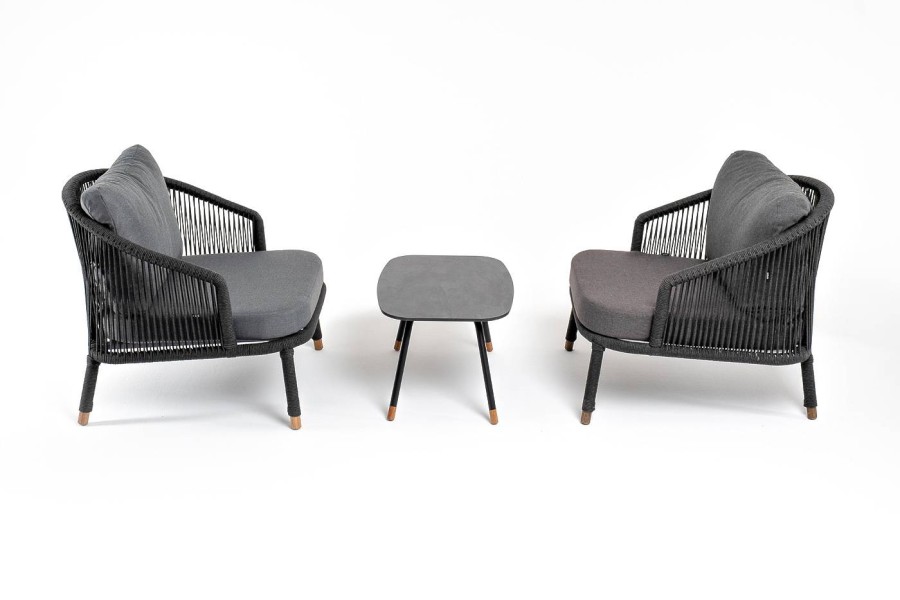 Лаунж-зона Верона 5-местная из роупа темно-серая 4sis