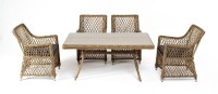Обеденная группа Латте–140 L, соломенный 4sis