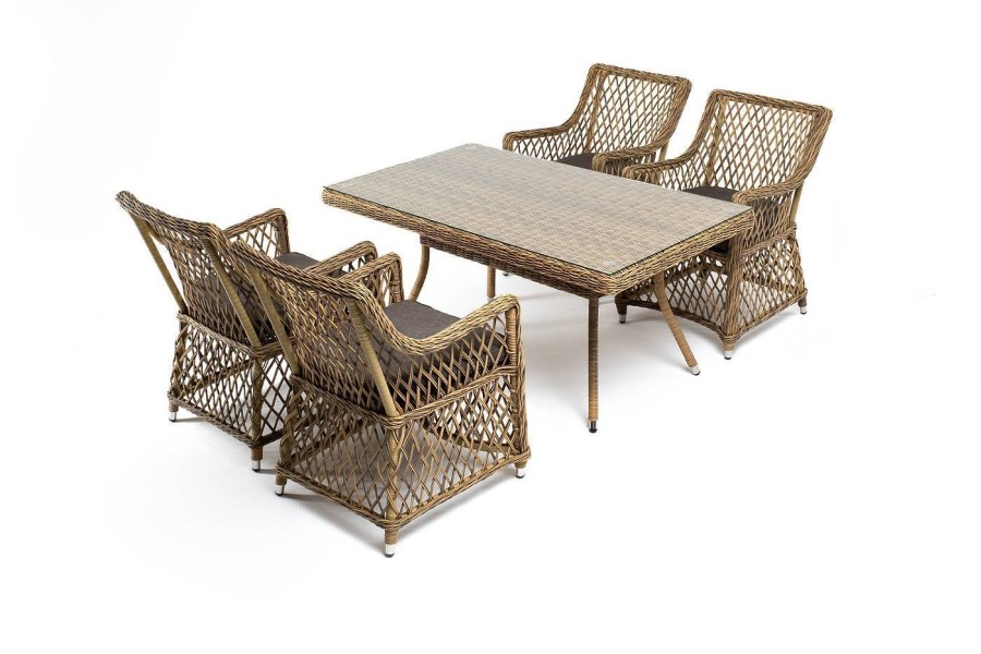 Обеденная группа Латте–140 L, соломенный 4sis