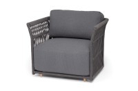 Кресло плетеное из роупа Лугано, темно-серый 4sis