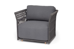 Кресло плетеное из роупа Лугано, темно-серый 4sis