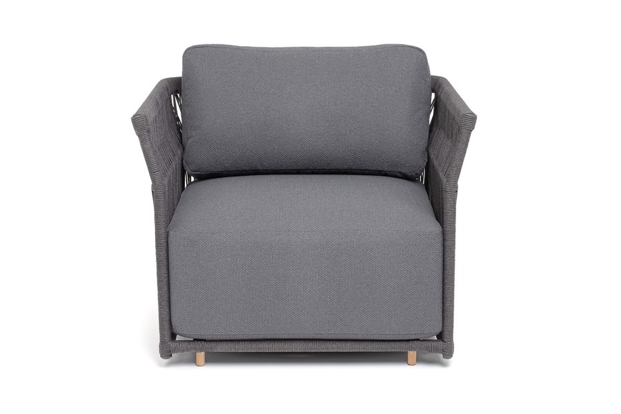 Кресло плетеное из роупа Лугано, темно-серый 4sis