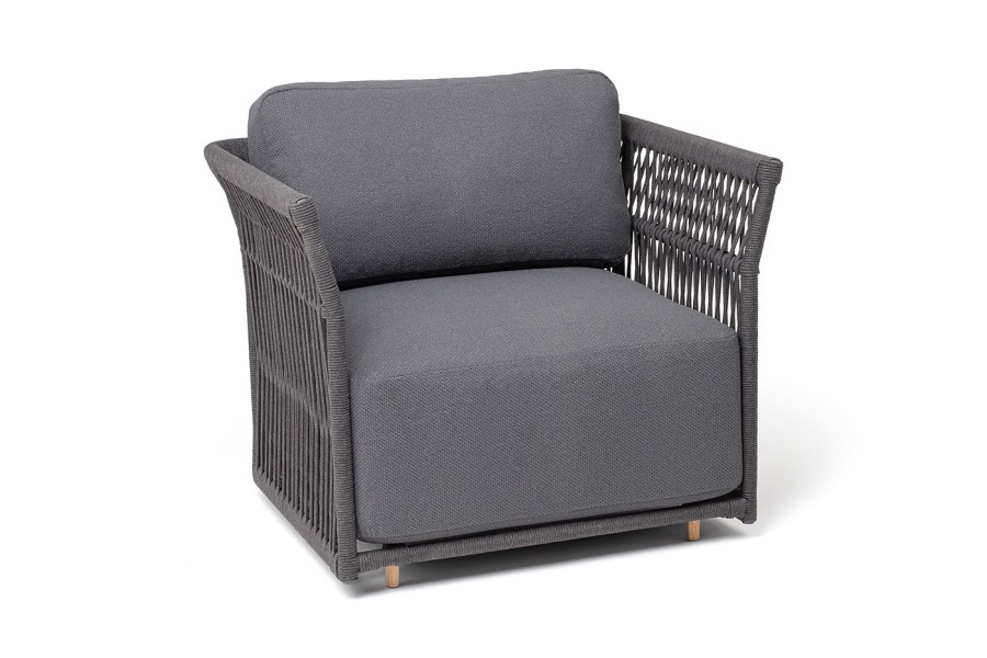 Кресло плетеное из роупа Лугано, темно-серый 4sis